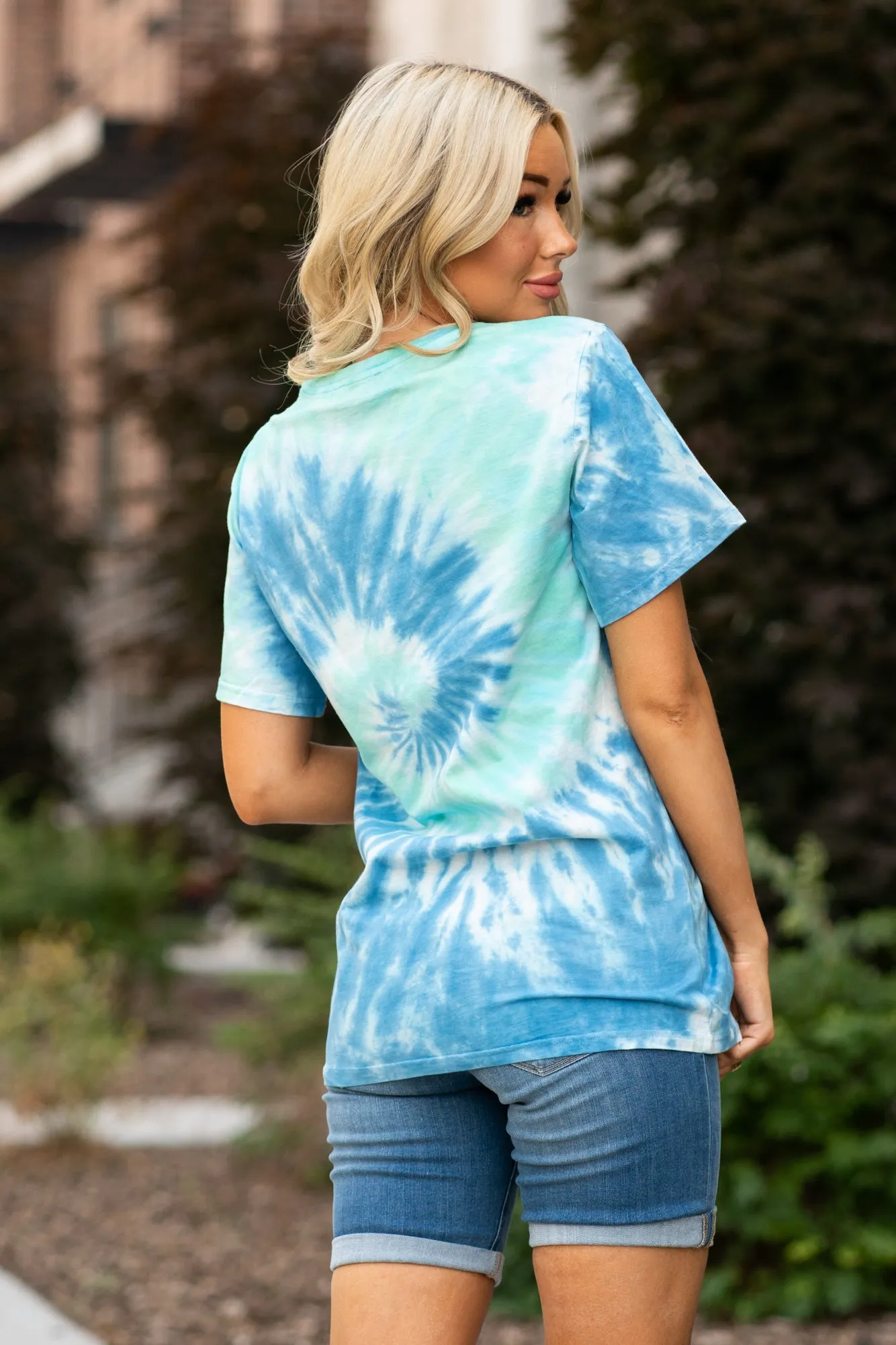 Young Again Tie Dye Tee Green & Blue
