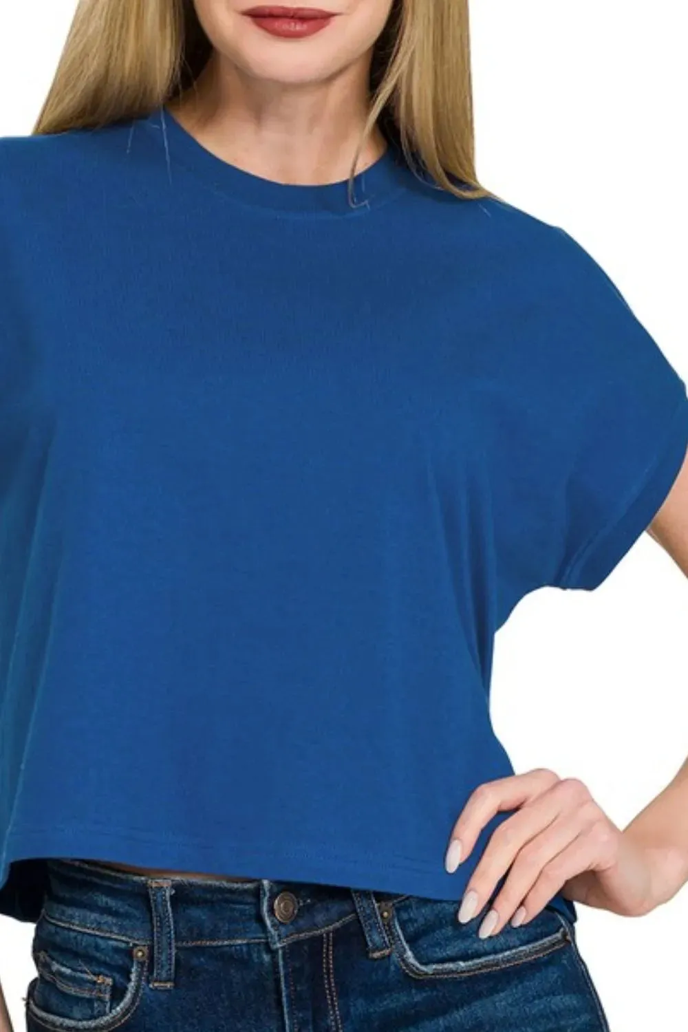 Zenana Premium Cotton Relaxed Crop Tee