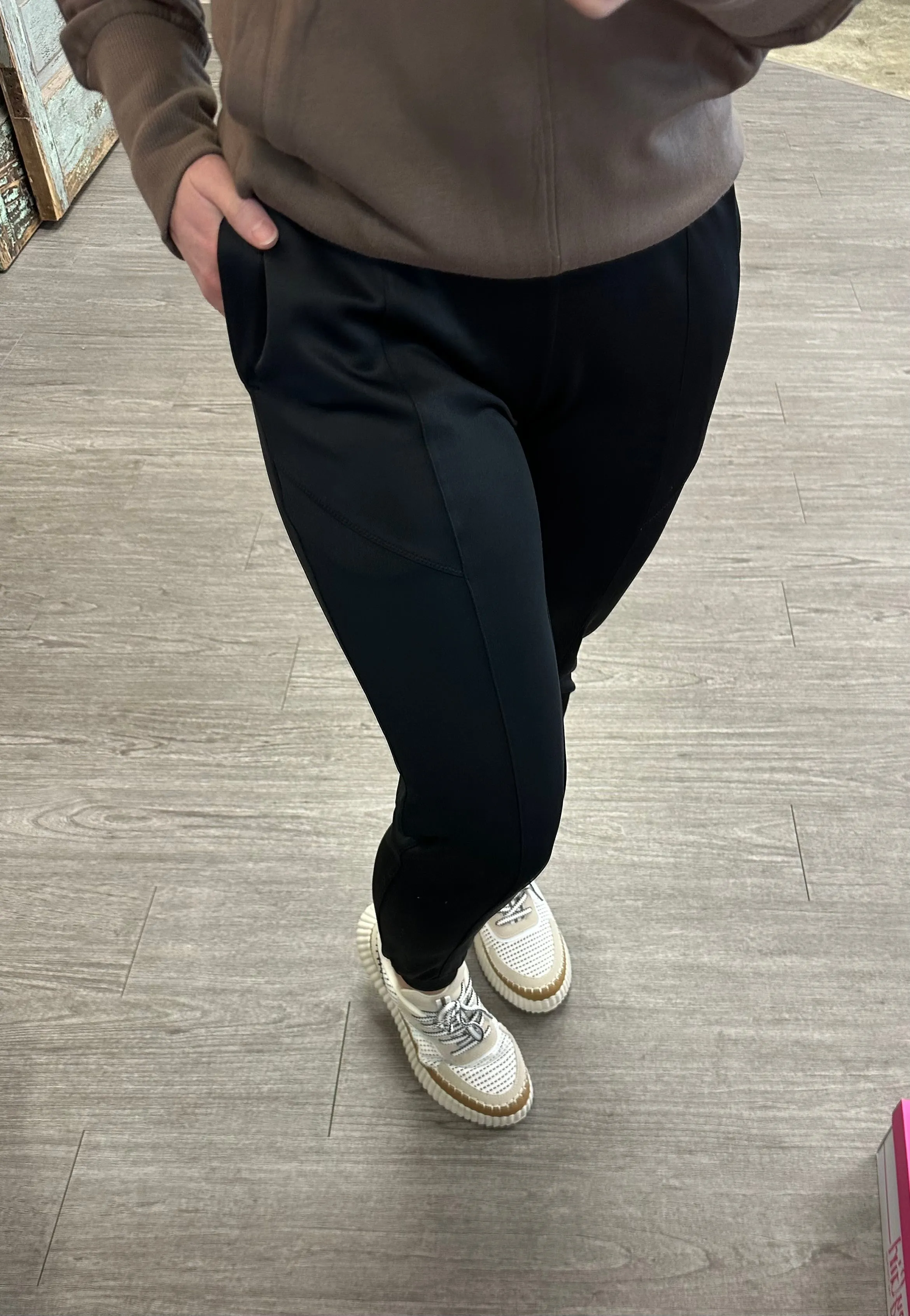Zipper Pockets Cuffed Joggers